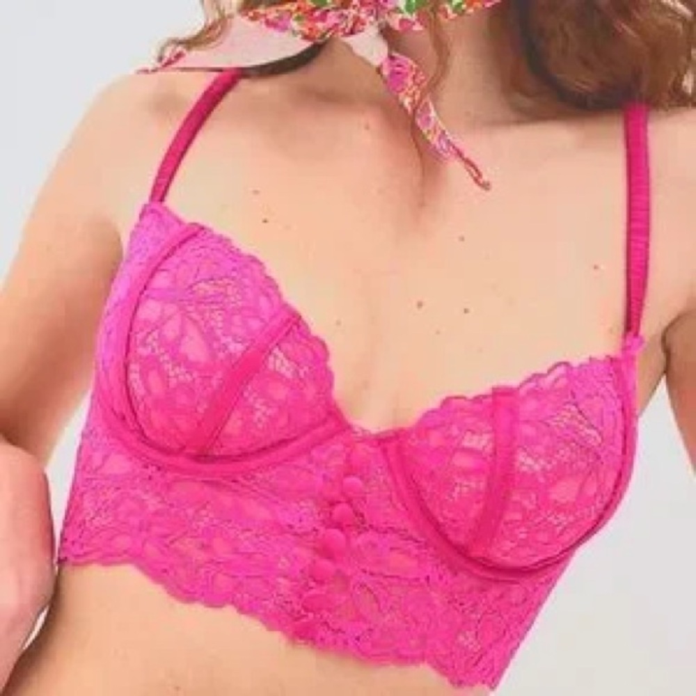 For love & lemons Lace Bralette in Vibrant Pink